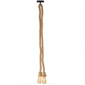 LUSTRA ROPE APP419-2CP, 100 cm, NEGRU SI MARO/NATURAL, DIN FRANGHIE/TEXTIL SI METAL, STIL MODERN, TU - Img 5
