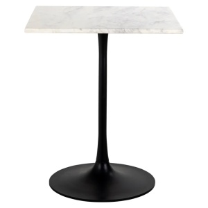 MASA BISTRO CARLTEN, NEGRU/ALB, 65X65, 825229, CONFECTIONATA DIN METAL, MDF SI MARMURA ALBA, STIL MODERN - Img 2