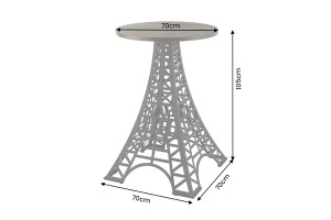 MASA DE BAR PARIS LOFT 105CM, REALIZAT DIN LEMN DE MANGO SI METAL, DE CULOARE MARO/NEGRU - Img 7