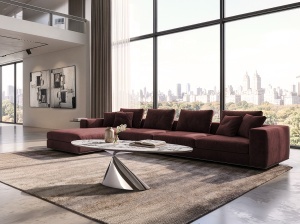 MASA DE CAFEA EXCLUSIVE 130CM, REALIZATA DIN METAL, MDF SI CERAMICA, DESIGN MODERN, PRODUS DE LUX - Img 3