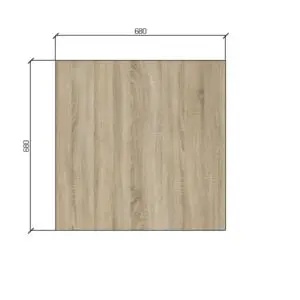 Masă de cafenea patrata 68x68cm, culoare stejar lancelot, metal si furnir laminat - Img 2