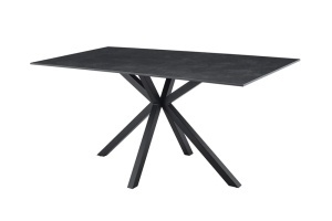 MASA DE DINING GALAXIE 160CM, DIN METAL SI CERAMICA, CULOARE GRI/NEGRU, INVICTA INTERIOR