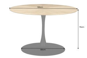 MASA DE DINING ROTUNDA, ATELIER 120CM, FURNIR LEMN DE STEJAR SI METAL, ASPECT NATUR, ARTIM GROUP SELECTION - Img 3