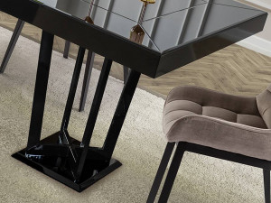 MASA DE SUFRAGERIE 200CM, SHADOW, MDF LACUIT SI METAL, COD 755283, MODEL DEOSEBIT - Img 3