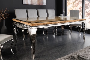 MASA DE SUFRAGERIE, BAROC MODERN BARRACUDA, 200CM, METAL, LEMN TEC, STICLA, ARTIM GROUP SELECTION