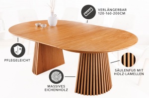 MASA DE SUFRAGERIE EXTENSIBILA 120/200CM, DIN MDF STEJAR, ARTIM GROUP SELECTION - Img 6