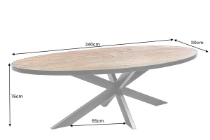 MASA DE SUFRAGERIE OVALA, MOUNTAIN SOUL 240CM, MDF, ASPECT DE PIATRA, INVICTA INTERIOR - Img 2
