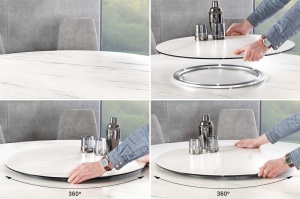 MASA DE SUFRAGERIE ROTUNDA, 150CM, PLACA ROTATIVA, CERAMICA MARMURA ALBA, ARTIM GROUP SELECTION - Img 3