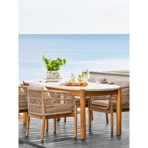 MASA DE TERASA TERRACINA, REALIZATA DIN LEMN SI TERRAZZO, CULOARE NATUR/ALB, HOUSE NORDIC - Img 10