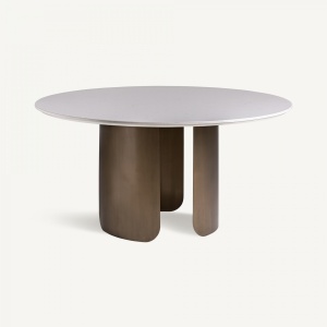 MASA DEOSEBITA ROTUNDA, VIMPERK 150CM, DIN GRESIE SI METAL, GRI/AURIU, ARTIM GROUP SELECTION - Img 2
