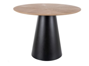 MASA DINING 100cm, EFECT DE MARMURA STEJAR/NEGRU MAT, DIN MDF LAMINAT, STIL MODERN - Img 2