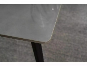 MASA DINING, 140 CM, EFECT DE MARMURA GRI/NEGRU MAT, BLAT DIN CERAMICA SI PICIOARE DIN METAL, STIL MODERN - Img 8