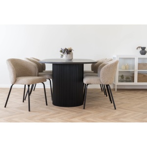MASA DINING BOAVISTA 100x210x75 cm, REALIZATA DIN MDF, CULOARE MARO INCHIS, HOUSE NORDIC - Img 6
