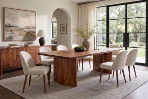 MASA DINING DIAMOND 240CM, REALIZATA DIN LEMN MASIV DE TRANDAFIR, CULOARE NATUR, INVICTA INTERIOR - Img 3