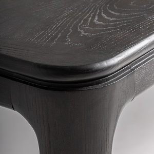 MASA DINING EXTENSIBILA BUKEN, NEAGRA, REF. 36078 PRELUCRATA MANUAL, CONFECTIONATA DIN LEMN DE FRASIN NEGRU, LEMN DE HEVEA SI FURNIR, STIL MODERN - Img 5