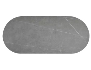 MASA DINING EXTENSIBILA GASTON, 140/180 CM GRI/NEGRU MAT, BLAT DIN CERAMICA SI PICIOARE DIN METAL, STIL MODERN - Img 3