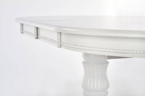 MASA DINING EXTENSIBILA JOSEPH, ALBA, 150/190 CM, BLAT DIN MDF SI PICIOARE DIN LEMN MASIV, STIL CLASIC - Img 7
