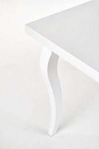 MASA DINING EXTENSIBILA MOZART, ALBA, 140/180 CM, BLAT DIN MDF SI PICIOARE DIN LEMN MASIV, STIL CLASIC - Img 5