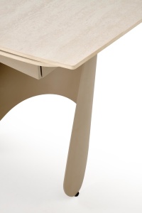 MASA DINING EXTENSIBILA SALIX, 180-260/90/76 cm, CASMIR, CONFECTIONATA DIN BLAT DE TRAVERTIN SI PICIOARE DIN OTEL INOXIDABIL, STIL MODERN - Img 7