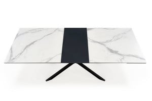 MASA DINING EXTENSIBILA STIL DIESEL, CU EFECT DE MARMURA ALBA/GRI INCHIS/NEGRU, 160/200 CM, DIN CERAMICA SI METAL, STIL MODERN - Img 6