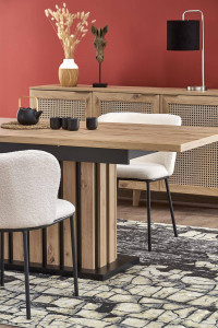 MASA DINING EXTENSIBILA STIL LAMELLO, STEJAR ARTISAN/NEGRU, 160/210 CM, DIN PAL MELAMINAT, STIL MODERN - Img 2