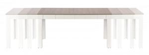 MASA DINING EXTENSIBILA STIL SEWERYN, STEJAR SONOMA/ALB, 160/300 CM, BLAT DIN PAL SI PICIOARE DIN MDF, STIL CLASIC - Img 3
