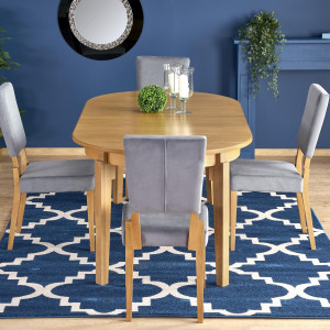 MASA DINING EXTENSIBILA STIL SORBUS, STEJAR MIERE, 100/200 CM, DIN MDF SI LEMN MASIV, STIL CLASIC - Img 2