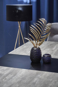 MASA DINING EXTENSIBILA STIL VINSTON, GRI/NEGRU, 180/230 CM, DIN MDF SI METAL, STIL MODERN - Img 4