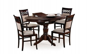 MASA DINING EXTENSIBILA STIL WILLIAM, NUC INCHIS, 90/124 CM, BLAT DIN MDF SI PICIOARE DIN LEMN MASIV , STIL CLASIC