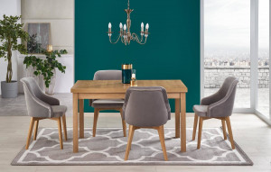 MASA DINING EXTENSIBILA TIAGO 2, STEJAR CRAFT, 140/220 CM, BLAT DIN MDF SI PICIOARE DIN MDF LAMINAT, STIL CLASIC - Img 2