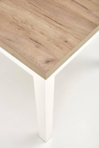 MASA DINING EXTENSIBILA TIAGO, STEJAR CRAFT/ALB, 90/125 CM, BLAT DIN PAL SI PICIOARE DIN MDF, STIL VINTAGE - Img 5