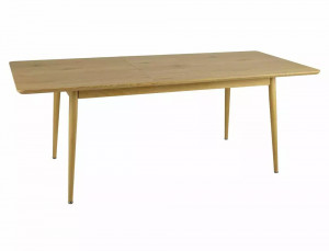 MASA DINING EXTENSIBILA TIMBER, 160/200 CM, STEJAR, BLAT DIN MDF, FURNIR SI PICIOARE DIN METAL, STIL MODERN - Img 2