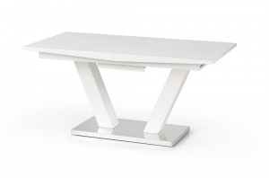 MASA DINING EXTENSIBILA VISION, ALB/CROM, 160/200 CM, BLAT DIN MDF LACUIT SI PICIOR DIN METAL, STIL MODERN - Img 3