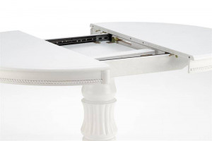 MASA DINING EXTENSIBILA WILLIAM, ALBA, 90/124 CM, BLAT DIN MDF SI PICIOARE DIN LEMN MASIV , STIL CLASIC - Img 3