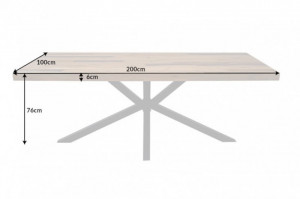 MASA DINING, GALAXY, 200CM, DIN LEMN MASIV PIN NATURAL, COD 40657, STIL INDUSTRIAL - Img 4