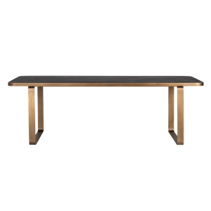 MASA DINING HUNTER, 230 CM, NEGRU RUSTIC/AURIU ANTICHIZAT, DIN FURNIR DE STEJAR SI METAL, RICHMOND INTERIORS - Img 3