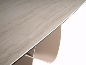 MASA DINING INFINITY, DIN STICLA, CERAMICA SI METAL, 160(240)X95, CULOARE TRAVERTIN/CASMIR, SIGNAL - Img 8