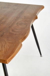 MASA DINING LARSON, STEJAR NATURAL/NEGRU, 120 CM, BLAT DIN MDF SI PICIOARE DIN METAL, STIL MODERN - Img 4
