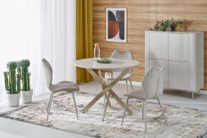 MASA DINING/LIVING STIL EDGAR CASMIR, CONFECTIONATA DIN METAL SI MDF FURNIRUIT, STIL MODERN