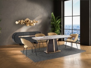 MASA DINING, LUCA 200CM, DIN MDF, METAL SI BLAT DIN PORTELAN, SCHULLER - Img 2