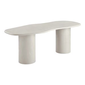 MASA DINING MARANOLA 96x200x76 cm, REALIZATA DIN MDF SI CIMENT, CULOARE BEJ, HOUSE NORDIC