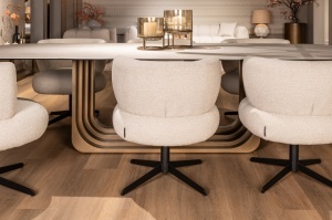 MASA DINING MAXFIELD 300cm, REALIZATA DIN METAL, STICLA SI CERAMICA, CULOARE BEJ, STIL MODERN, RICHMOND - Img 7