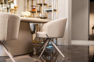 MASA DINING OVALA CLAYTON, 220 CM, BEJ, DIN MDF SI ECO PLASTER, RICHMOND INTERIORS - Img 10