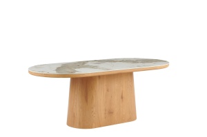 MASA DINING OVALA, UNIQUE, 200CM, CADRUL CERAMIC FURNIRUIT SI BLAT DIN MARMURA, ARTIM GROUP SELECTION - Img 1
