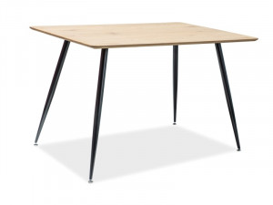MASA DINING REMUS, 120 CM, STEJAR/NEGRU, BLAT DIN MDF SI PICIOARE DIN METAL, STIL MODERN - Img 4