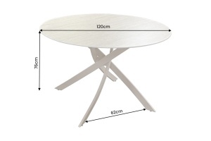 MASA DINING ROTUNDA, ALPINE 120CM, REALIZAT DIN CERAMICA SI METAL, CULOARE GRI SAMPANIE, INVICTA INTERIOR - Img 4