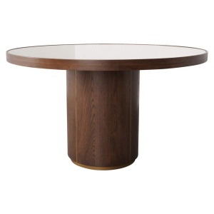 MASA DINING ROTUNDA, WILLOX 130CM, LEMN, METAL SI STICLA, MARO, RICHMOND INTERIORS - Img 4