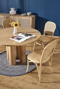 MASA DINING STIL ELEFANTE, STEJAR NATURAL, 120 CM, DIN MDF SI FURNIR NATURAL, STIL MODERN - Img 3