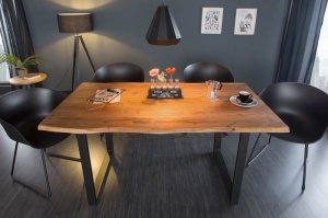 MASA DINING, STIL RETRO 160CM , MAMMUT, DIN LEMN MASIV DE SALCAM SI METAL, ARTIM GROUP SELECTION