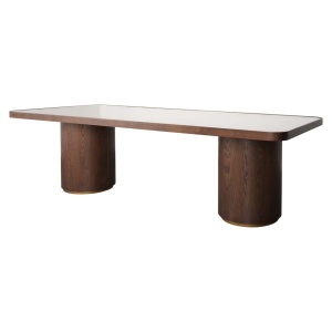 MASA DINING, WILLOX 235CM, LEMN, METAL SI STICLA, MARO/BEIGE, RICHMOND INTERIORS